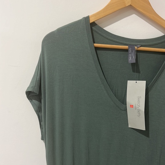 NEW • Sweaty Betty • Take It Easy Jumpsuit Short Sleeves Cinched Waist Green Sm - Picture 5 of 6